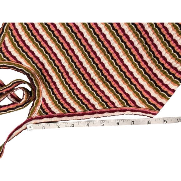 AE American Eagle Women's Striped Ribbed Halter Crop Top Multi Color Size Medium - Picture 15 of 15